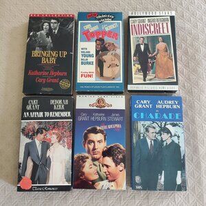Lot 6 Cary Grant Movies VHS Tapes Topper Charade Indiscreet Philadelphia Affair
